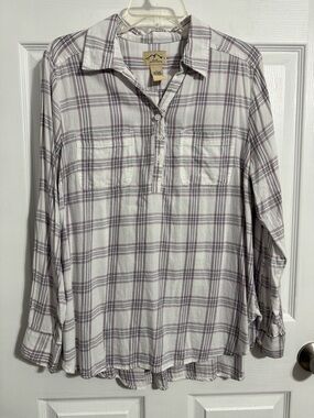 Blue Mountain Lavender & Navy Plaid Button-Up Shirt